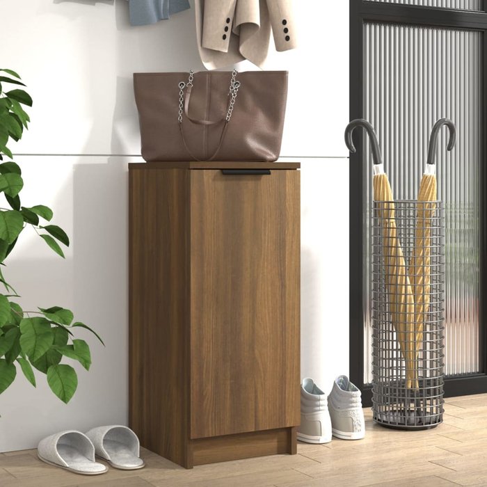 Zapatero roble marrón 30x35x70 cm madera contrachapada
