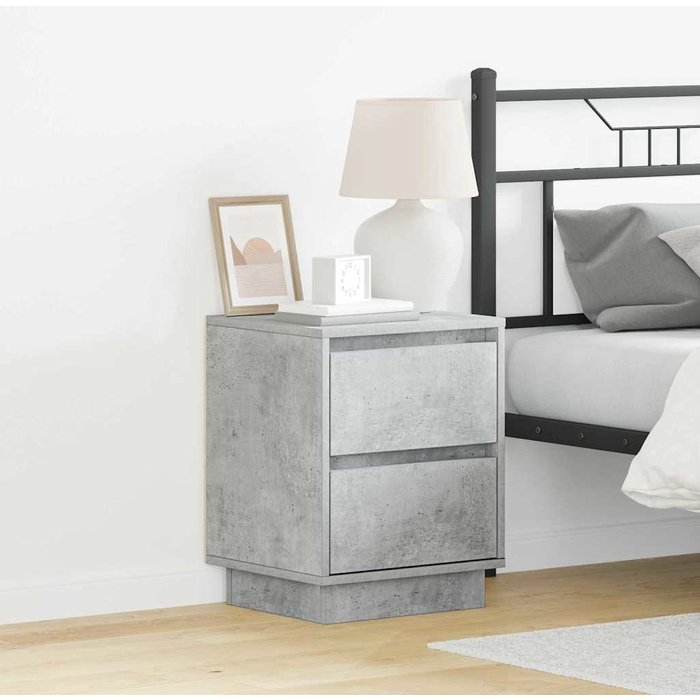 Maison exclusive - armario de noche con cajón gris concreto 39 x 34,5 x 50 cm