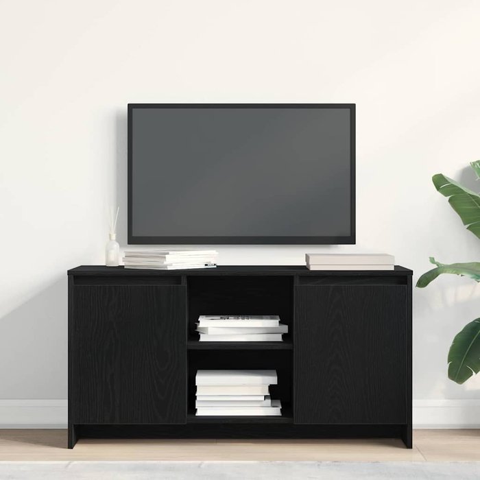 Soporte de tv negro 102 x 37.5 x 52.5 cm madera contrachapada