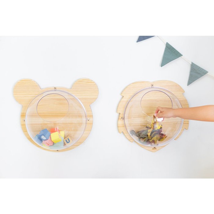 Organizadores colgantes animales - 2 unidades (oso + león), minipiu