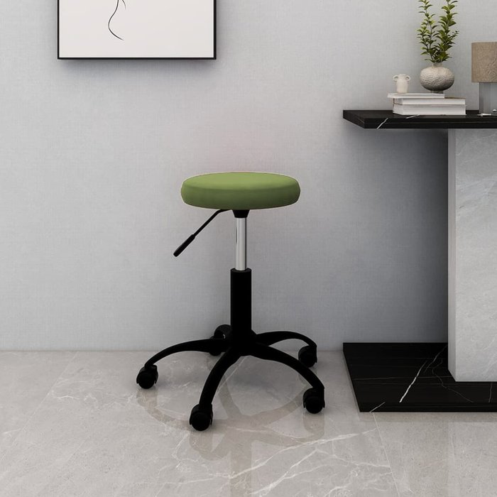 Maison exclusive - silla de oficina giratoria de terciopelo verde claro
