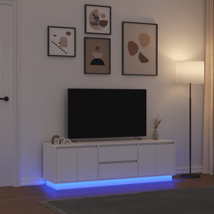 Mueble de tv con luces led blanco 160,5x41x50 cm vidaxl