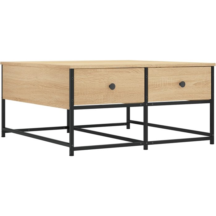 Mesa de centro madera de ingeniería roble sonoma 80x80x40 cm - comfortxl