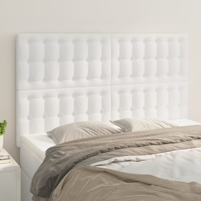 Cabecero de cama blanco 144x5x118/128 cm piel sintética vidaxl