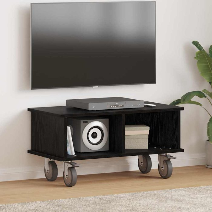 Mueble de tv, roble negro, 68,5 x 35 x 35 cm, madera de ingeniería