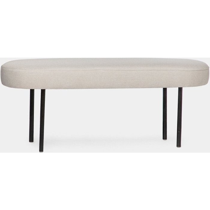 Pie de cama de tela beige 97x38 cm