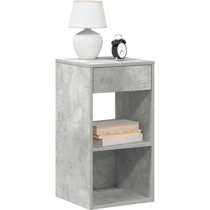 Maison exclusive - mesillas de noche con cajón 2 uds gris hormigón 35x34x66,5 cm