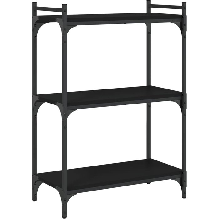 Librería de 3 estantes madera de ingeniería negro 60x30x86 cm – comfortxl