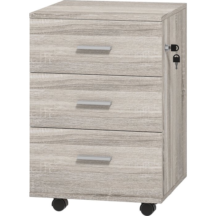 Cajonera oficina vinsetto melamina de madera gris 40x40x61.5 cm