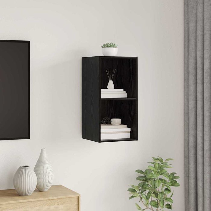 Mueble de tv, roble negro, 37 x 37 x 72 cm, madera de ingeniería