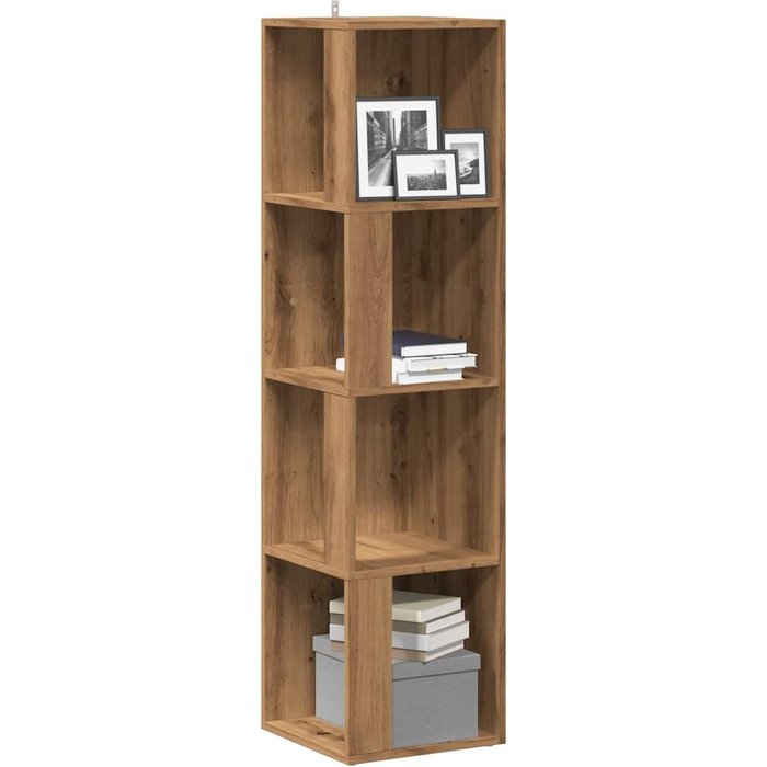 Mueble esquinero de roble artesanal 33x33x132 cm madera de ingeniería