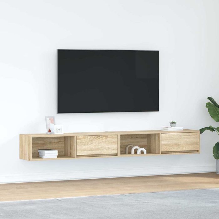 Muebles de tv 2uds roble sonoma 100x31x25,5cm madera ingeniería
