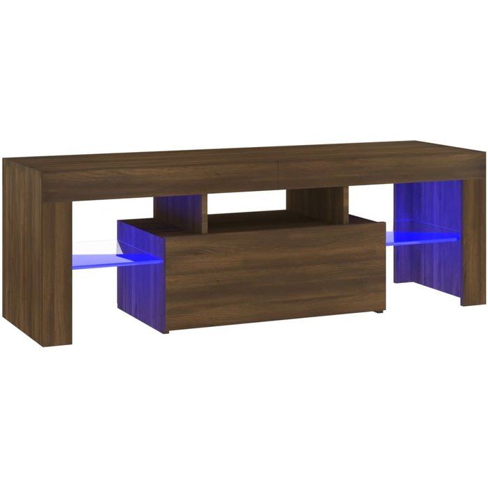 Mueble de tv con iluminación led roble marrón 120x35x40 cm - comfortxl