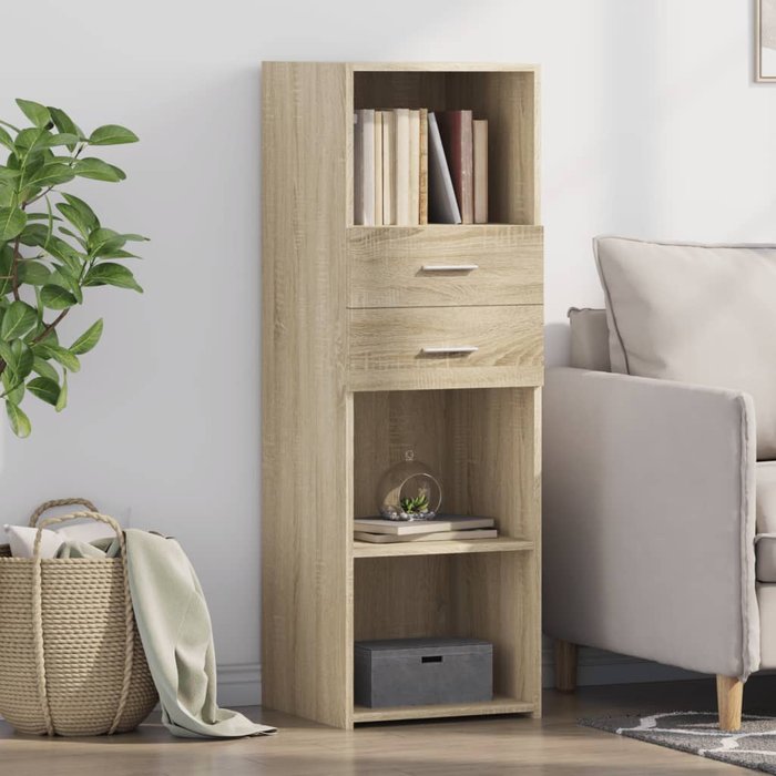 Aparador alto roble sonoma 40x42,5x124 cm madera contrachapada