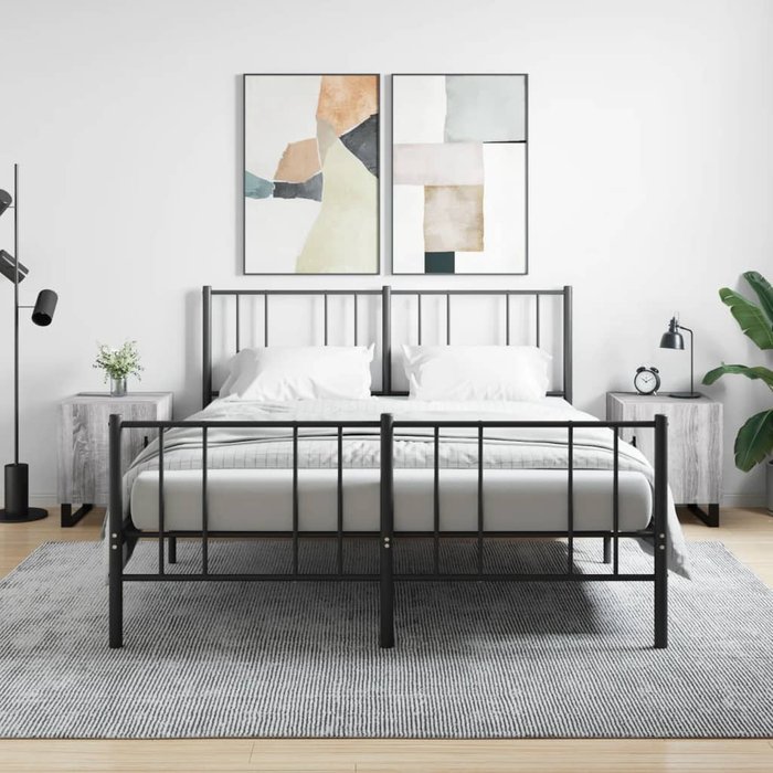 Mesitas de noche sonoma grey de 2 piezas, 40x40x50cm, madera de ingeniería.