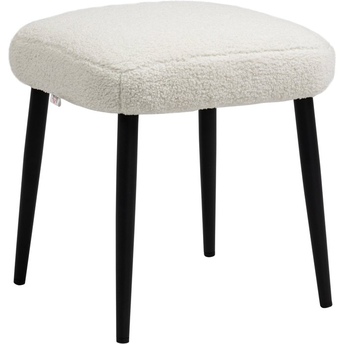 Taburete, reposapiés, aspecto de cachemir, blanco crema.