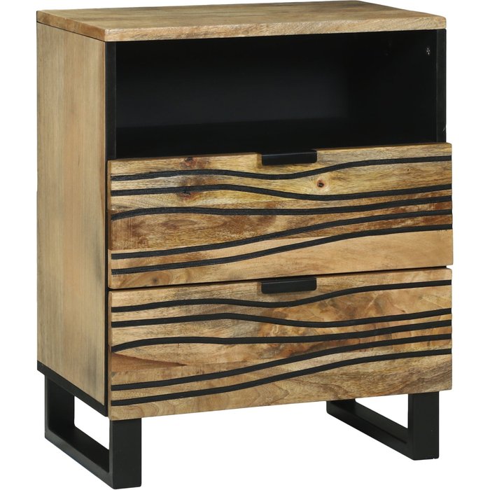 Armario de noche marrón 50 x 33 x 62 cm madera maciza de acacia vidaxl