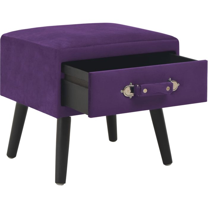 Mesita de noche morado oscuro 40x35x40 cm terciopelo