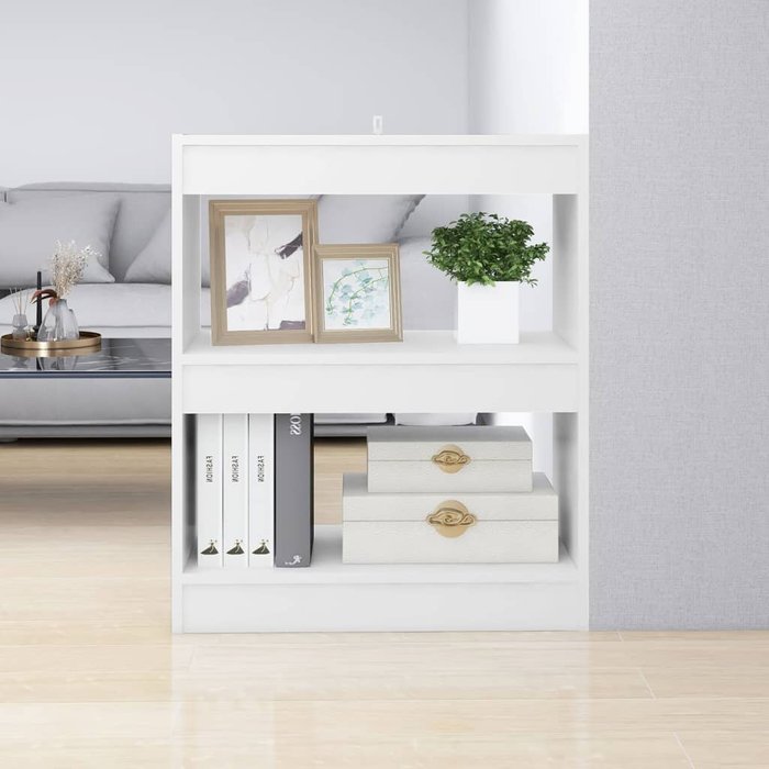 Librería/separador de ambientes blanco, 60x30x72 cm - pangivo