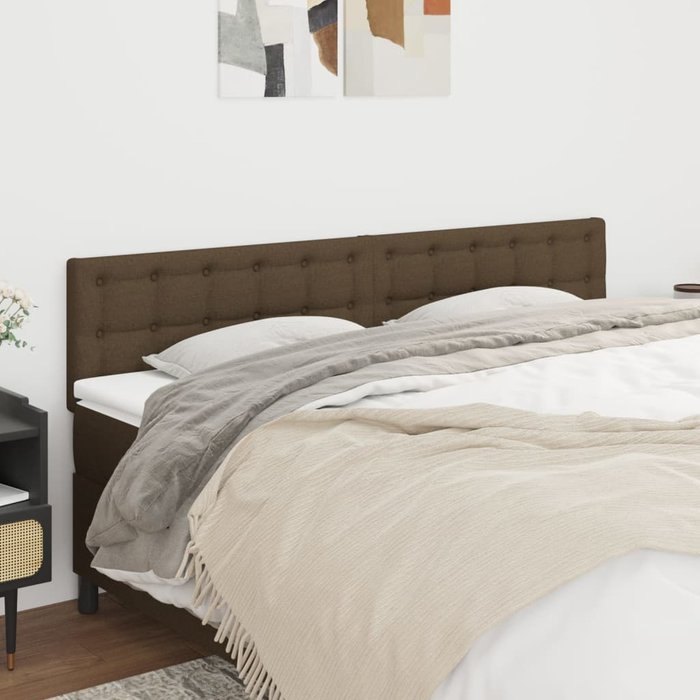 Cabeceros 2 unidades de tela marrón oscuro 90x5x78/88 cm - comfortxl