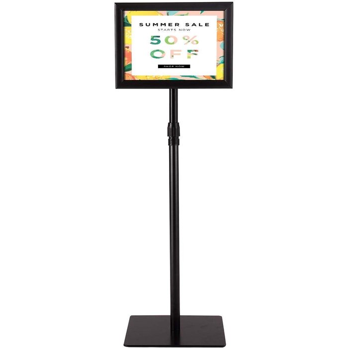 Expositor a4 ajustable metal - soporte autoportante 73,5-118cm negro