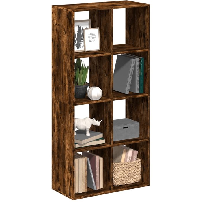 Estantería separadora de ambientes de roble ahumado 69,5x29x137,5 cm - pangivo