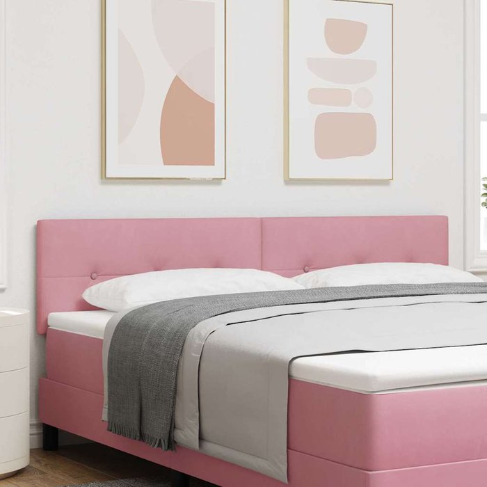 Maison exclusive - cabecero con cabecera rosa 180 cm terciopelo