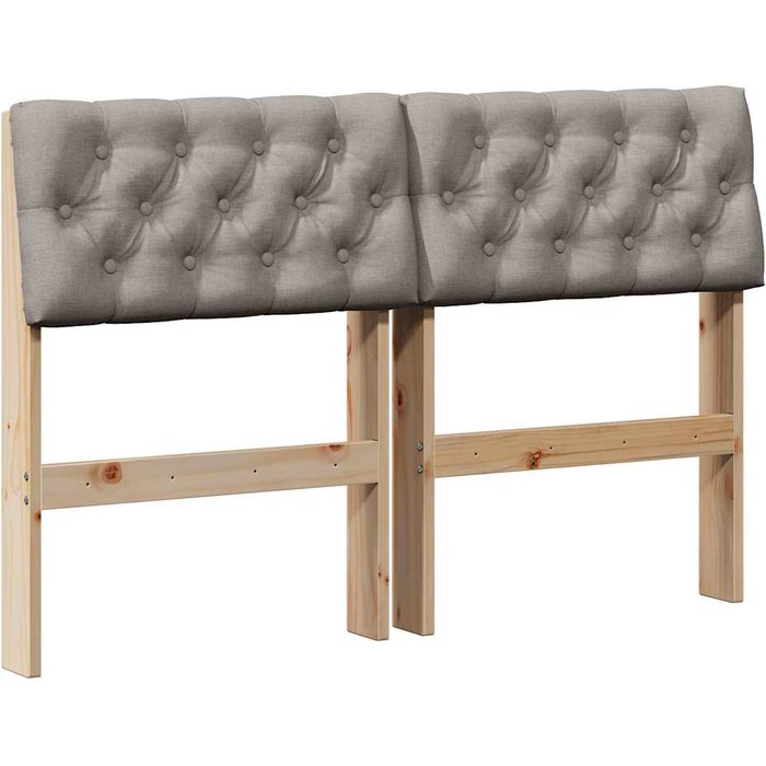 Cabecero cama - mueble cabecero tapizado taupé 120 cm madera de pino macizo