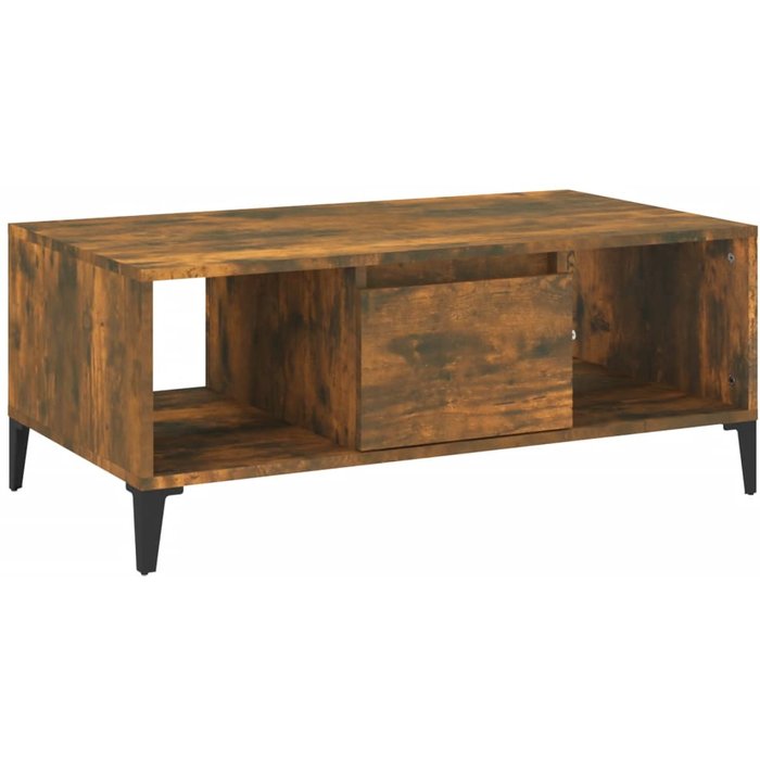 Mesa de centro de contrachapado de roble ahumado 90x50x36,5 cm - comfortxl