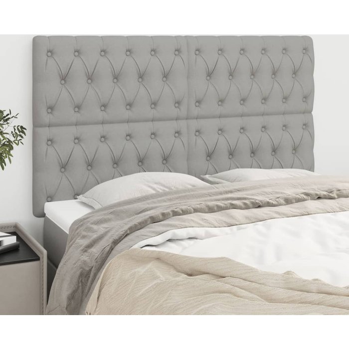 Cabeceros 4 unidades de tela gris claro 80x7x78/88 cm