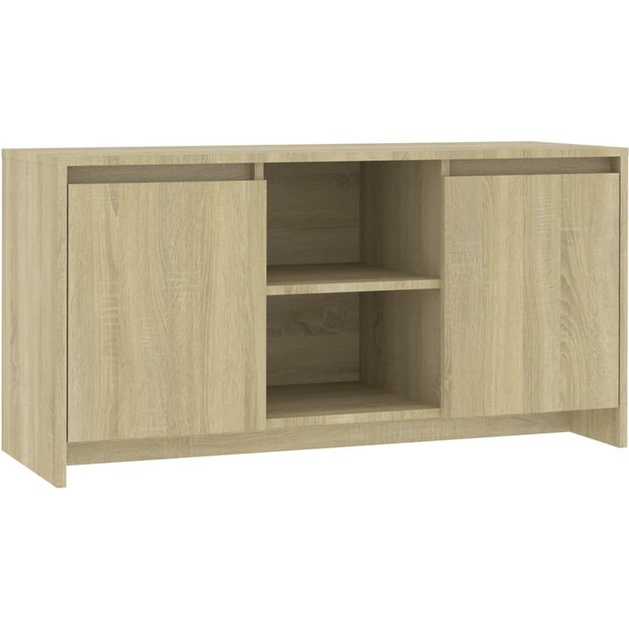 Mueble de tv de contrachapado de roble sonoma 102x37,5x52,5 cm - comfortxl