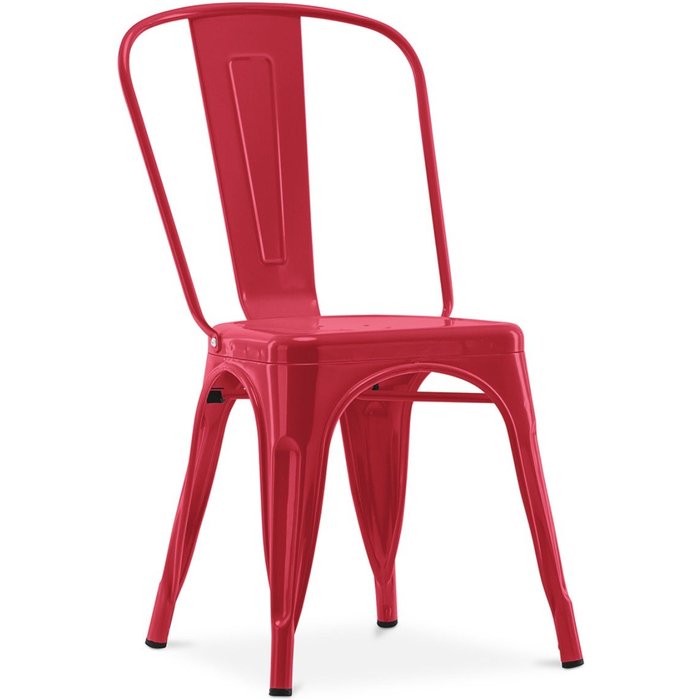 Silla industrial kalax de acero brillo reforzado - gama alta-color rojo