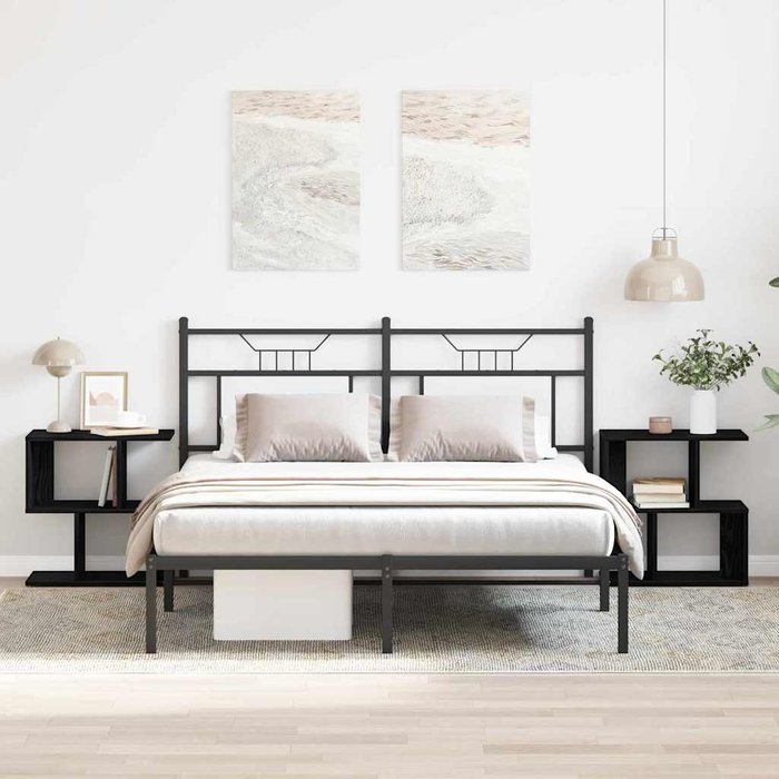 Mesita de noche, 2 piezas, roble negro, 50 x 30 x 51,5 cm