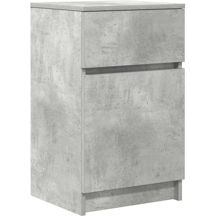 Mesilla de noche gris hormigón 39x35x65 cm madera de ingeniería - comfortxl