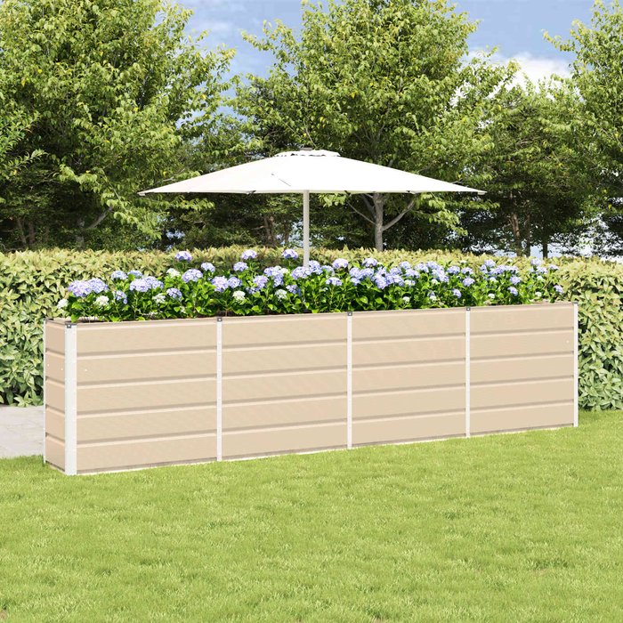Jardinera marfil 320 x 40 x 75 cm acero vidaxl
