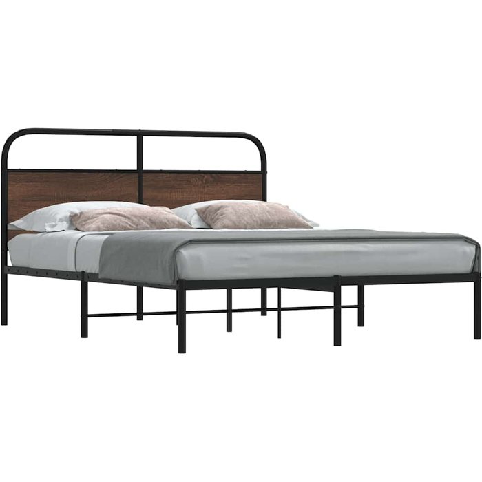 Estructura de cama sin colchón 150x200 cm madera marrón roble vidaxl