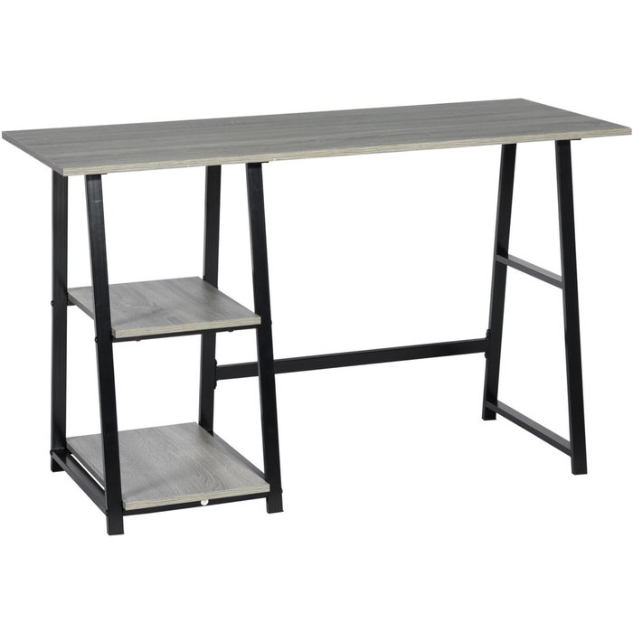 Wellhome escritorio de estructura negra con tapa gris h.74cm