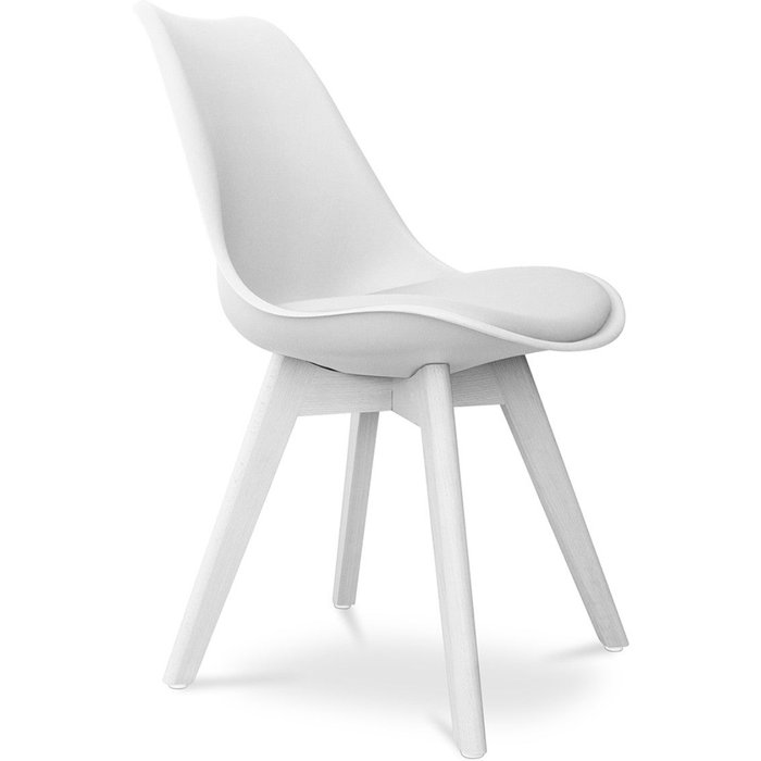 Silla de comedor estilo escandinavo color liso teva-color blanco