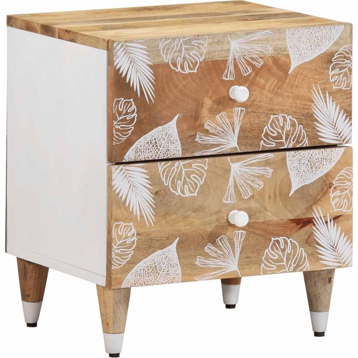 Maison exclusive - mesita de noche de madera maciza de mango 40x33,5x46 cm