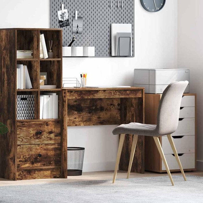 Escritorio de roble ahumado, 80 x 40 x 76 cm