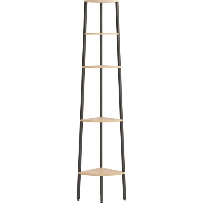 Estantería esquina 5 baldas marrón claro negro 45,5x31,5x180 cm – comfortxl