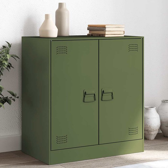 Aparador de acero verde oliva 67x39x73 cm vidaxl