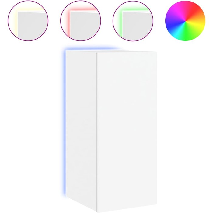 Mueble de tv de pared con luces led blanco 30,5x35x70 cm - comfortxl