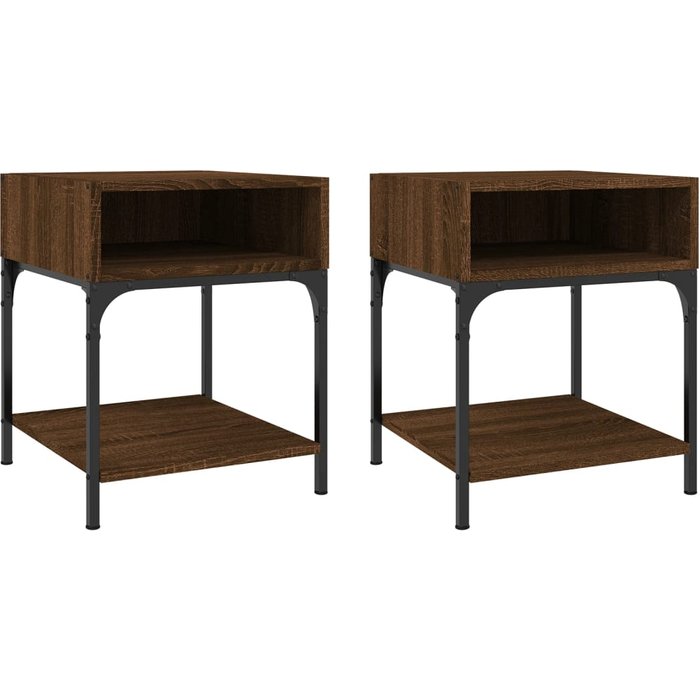 Mesitas de noche 2 piezas roble marrón 40x41x50 cm madera contrachapada