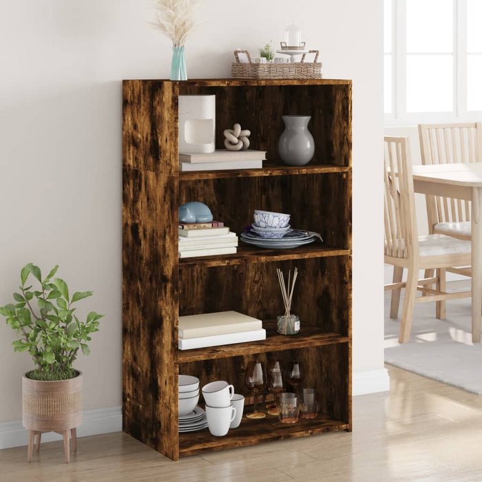 Maison exclusive - aparador alto madera de ingeniería roble ahumado 70x41x124 cm