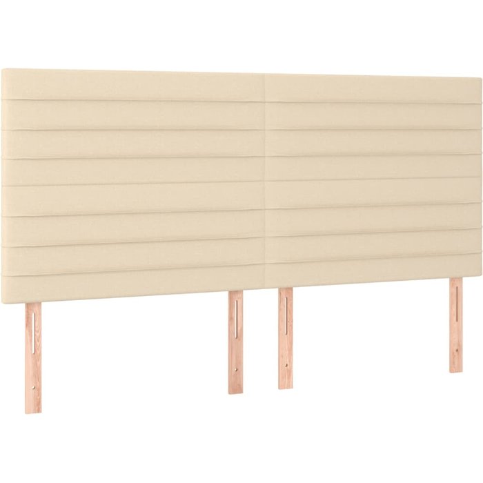 Cabecero de cama - mueble cabecero de tela color crema 180x5x118/128 cm