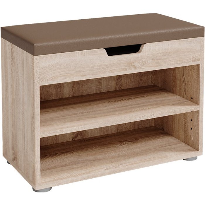 Vicco banco para zapatos rolfe, sonoma, 60 x 45 cm