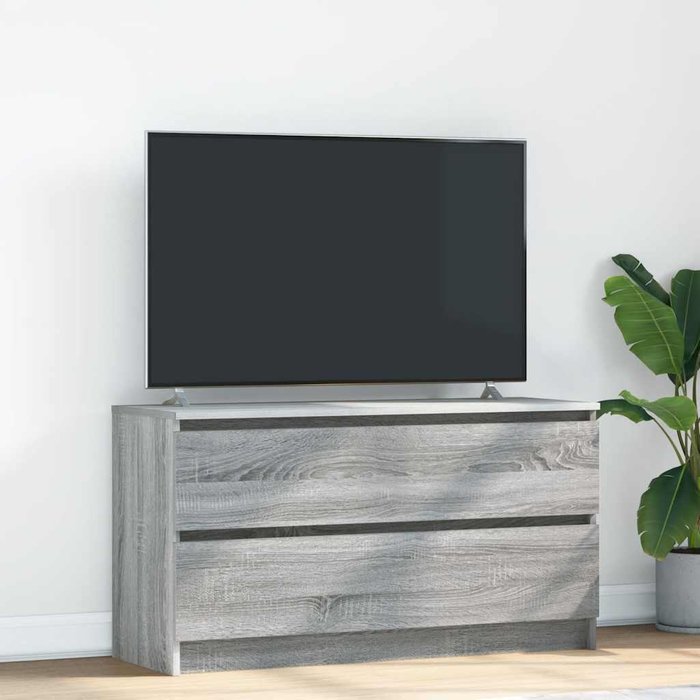 Mueble de tv sonoma gris 100x35x54 cm madera de ingeniería