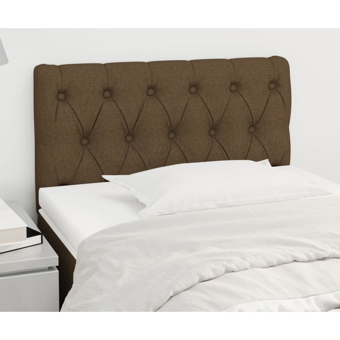 Cabecero marrón oscuro tela 80x7x78/88 cm