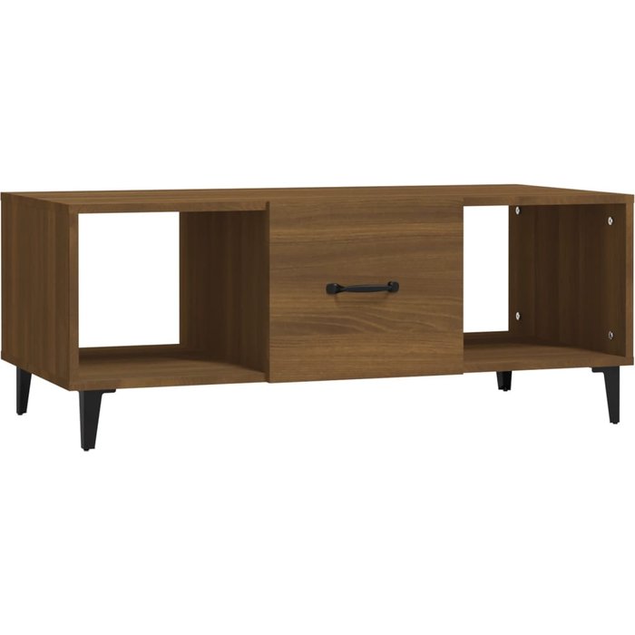 Mesa de centro madera contrachapada marrón roble 102x50x40 cm - comfortxl